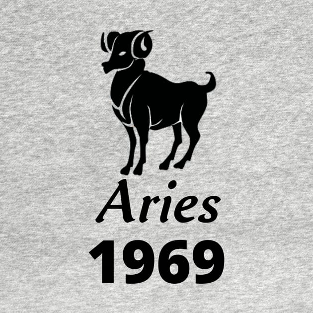 Black Aries Zodiac 1969 by Down Home Tees